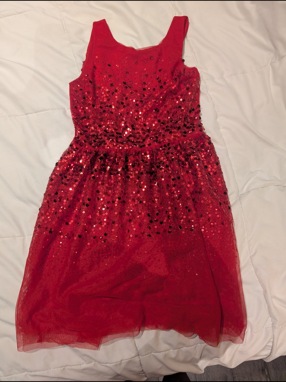H&M Red Sequin Tulle Party Dress for Girls — Sleeveless